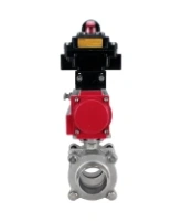 Кран шаровой DN.ru BV3232P(3pc)-FP-W-ISO-H WDVF Ду40 Ру40 полнопроходной, трехсоставной, корпус - нержавеющая сталь 316, уплотнение - PTFE, под приварку, с пневмоприводом PA-DA-065, БКВ APL-410N EX