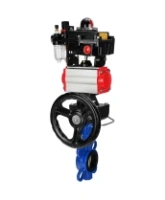 Затвор дисковый поворотный DN.ru WBV1432N-2W-Fb-H Ду125 Ру16, чугун GGG50, нержавеющая сталь 316L, NBR, с пневмоприводом PA-DA-105, пневмораспределителем 4M310-08 AC220V, БКВ APL-410N EX, ручным дублером MON3-700-T38-ISO и БПВ AFC2000