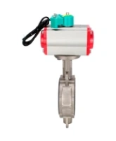 Затвор дисковый поворотный DN.ru WBV3232E-2W-Fb-H Ду65 Ру16 корпус - нержавеющая сталь 316L, диск - нержавеющая сталь 316L, уплотнение - EPDM, с пневмоприводом PA-DA-083 и магнитным переключателем ALS200D