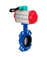 Затвор дисковый поворотный DN.ru WBV1432E-2W-Fb-H Ду100 Ру16 корпус - чугун GGG50, диск - нержавеющая сталь 316L, уплотнение - EPDM, с пневмоприводом PA-DA-083, пневмораспределителем 4M310-08 AC220V и магнитным переключателем ALS200D