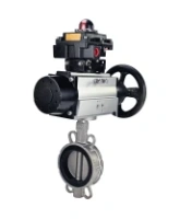 Затвор дисковый поворотный DN.ru WBV3232V-2W-Fb-H Ду150 Ру16, корпус - нержавеющая сталь 316L, диск - нержавеющая сталь 316L, уплотнение - Viton, с пневмоприводом PA-DA-105-1 двойного действия, с БКВ APL-410N EX