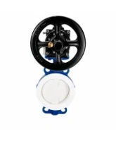 Затвор дисковый поворотный DN.ru WBV3434Pf-2W-Fb-R Ду200 Ру16, корпус - углеродистая сталь WCB, диск - углеродистая сталь WCB, футерованный PTFE, уплотнение - PTFE, с пневмоприводом PA-DA-105-1