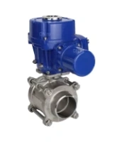 Кран шаровой DN.ru BV3232P(3pc)-FP-W-ISO-H Ду40 Ру40 полнопроходной двухходовой, нержавеющая сталь SS316, под приварку, уплотнение - PTFE, с 1/4-оборотным электроприводом DN.ru QT-N-005M-O2-220VAC-У1