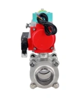 Кран шаровой DN.ru BV3232P(3pc)-FP-W-ISO-H WDVF Ду40 Ру40 полнопроходной, трехсоставной, корпус - нержавеющая сталь 316, PTFE, под приварку, с пневмоприводом PA-DA-065, пневмораспределителем 4M310-08 AC220V и магнитным переключателем ALS200D