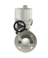Кран шаровой DN.ru BV3232P(2pc)-FP-F-ISO-H Ду80 Ру16 полнопроходной двухходовой, нержавеющая сталь 316, фланцевый, уплотнение - PTFE, с электроприводом ГЗ-ОФВ-110/11М 24В