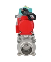 Кран шаровой DN.ru BV3232P(3pc)-FP-W-ISO-H WDVF Ду40 Ру40 полнопроходной, трехсоставной, корпус - нержавеющая сталь 316, уплотнение - PTFE, под приварку, с пневмоприводом PA-DA-065 и магнитным переключателем ALS200D
