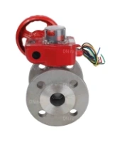 Кран шаровой DN.ru BV3232P(2pc)-FP-F-ISO-H Ду250 Ру16 полнопроходной двухходовой, нержавеющая сталь, фланцевый, уплотнение - PTFE, с ISO-фланцем и редуктором DN.ru HGBF RQN4-1200Z с индикатором положения и датчиком обратной связи