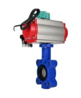 Затвор дисковый поворотный DN.ru WBV1631E-2W-Fb-H Ду65 Ру16 LUG межфланцевый, корпус - чугун QT450, диск - нержав.сталь AISI 304, уплотнение - EPDM, с пневмоприводом PA-SA-105, пневмораспределителем 4M310-08 220В NAMUR и магнитным переключателем ALS200D