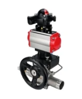 Кран шаровой DN.ru BV3232P(3pc)-FP-W-ISO-H LONG Ду80 Ру25, полнопроходной, трехсоставной, нержавеющая сталь 316, PTFE, под приварку, с пневмоприводом PA-DA-083, с пневмораспределителем 4V320-08 AC220V, БКВ APL-210N, ручным дублером MON2-450-T28-ISO
