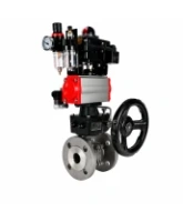 Кран шаровой DN.ru BV3232P(2pc)-FP-F-ISO-H Ду50 Ру16 полнопроходной фланцевый, корпус - нерж.сталь SS316, уплотнение - PTFE, с пн.приводом PA-DA-083, пн.распределителем 4M320-08 AC220V, БКВ APL-410N EX, ручным дублером MON2-450-T28-ISO и БПВ AFC2000