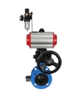 Затвор дисковый поворотный DN.ru WBV1313E-2W-F-H Ду100 Ру16 фланцевый, корпус - чугун GGG40, диск - чугун GGG40, EPDM, с пневмоприводом DN.ru PA-DA-105, пневмораспределителем DN.ru 4V320-08 AC220V, дублером DN.ru MON1-250-T26-ISO и БПВ DN.ru AFC2000