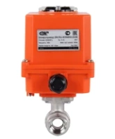 Кран шаровой DN.ru BV3232P(2pc)-FP-T-ISO-H Ду20 Ру63 полнопроходной двухходовой, нержавеющая сталь 316, внутренняя резьба, уплотнение - PTFE, с электроприводом четвертьоборотным QT-N-003EM-O1-220VAC-У1 MINI