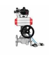 Кран шаровой DN.ru BV3232P(2pc)-FP-3WL-F-ISO-H Ду20 Ру16 HYMT, трехходовой L-тип, полнопроходной, фланцевый, нерж.сталь SS316, с пн.приводом PA-DA-052, пн.распредел 4V320-08 AC220V, ручн.дублером MON1-250-T26-ISO, БКВ APL-410N EX и БПВ AFC2000