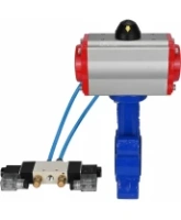 Затвор дисковый поворотный DN.ru WBV1631N-2W-Fb-H Ду150 Ру16 LUG корпус - чугун QT450, диск - нержавеющая сталь 304, уплотнение - NBR, с пневмоприводом DN.ru PA-SA-160 и пневмораспределителем 4V320-08 AC220V