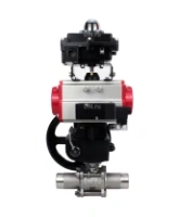 Кран шаровой DN.ru BV3232P(3pc)-FP-W-ISO-H LONG Ду65 Ру25 полнопроход., корпус - нерж.сталь 316, уплотнение - PTFE, под приварку, с пн.приводом PA-DA-083, пн.распределителем 4M310-08 AC220V, ручным дублером MON2-450-T28-ISO и БКВ APL-410N EX