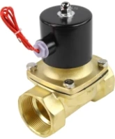 Клапан электромагнитный DN.ru VS100-ET-NC-24VDC 2″ Ду50 Ру10, соленоидный двухходовой, корпус - латунь, уплотнение - EPDM, резьбовой, нормально-закрытый, прямого действия, катушка - 24В