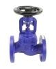 Клапан запорный сильфонный DN.ru VSO1121M-F-S Ду150 Ру16, фланцевый, корпус - чугун GG25, уплотнение - металл, управление - штурвал
