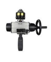 Затвор дисковый поворотный DN.ru WBV4242E-2W-Fb-ISO Дн80 Ру10 межфланцевый, корпус - НПВХ, диск - НПВХ, уплотнение - EPDM, с пневмоприводом PA-DA-105-1, пневмораспределителем 4M310-08 AC220V и БКВ APL-510N EX