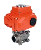 Кран шаровой DN.ru BV3232P(3pc)-FP-W-ISO-H WDVF Ду40 Ру40 полнопроходной, трехсоставной, корпус - нержавеющая сталь 316, уплотнение - PTFE, под приварку, с 1/4-оборотным электроприводом DN.ru QT-N-005EM-O1-220VAC-У1 HARK