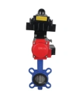 Затвор дисковый поворотный DN.ru WBV1132N-2W-Fb-H Ду125 Ру16, корпус - чугун GG25, диск - нержавеющая сталь 316L, уплотнение - NBR, с пневмоприводом DN.ru PA-DA-105 двойного действия, пневмораспределителем 4M310-08 AC220V, БКВ APL-410N EX