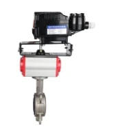 Затвор дисковый поворотный DN.ru WBV3131V-2W-Fb-H Ду80 Ру16, корпус - нержавеющая сталь 304, диск - нержавеющая сталь 304, VITON, с пневмоприводом DN.ru PA-DA-083, позиционером DN.ru YT-1000RSN с обратной связью и ручным дублером DN.ru MON2-450-T28-ISO