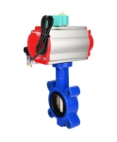 Затвор дисковый поворотный DN.ru WBV1616E-2W-Fb-H Ду50 Ру16 LUG межфланцевый, корпус - чугун QT450, диск - чугун QT450, уплотнение - EPDM, с пневмоприводом PA-SA-083, пневмораспределителем 4M310-08 220В NAMUR и магнитным переключателем ALS200D