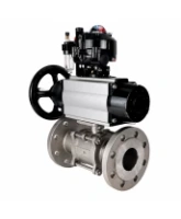 Кран шаровой DN.ru BV3131P(3pc)-FP-F-ISO-H Ду100 Ру16 полнопроходной, фланцевый, корпус - нержавеющая сталь 304, PTFE, 22х22, WDVF, с пневмоприводом PA-DA-105-1, пневмораспределителем 4M320-08 AC220V, БКВ APL-510N EX и БПВ AFC2000