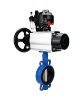 Затвор дисковый поворотный DN.ru WBV1413E-2W-Fb-H Ду150 Ру16, корпус - чугун GGG50, диск - чугун GGG40, уплотнение - EPDM, с пневмоприводом DN.ru PA-DA-105-1 двойного действия, пневмораспределителем 4M310-08 AC220V, БКВ APL-510N-EX, БПВ AFC2000
