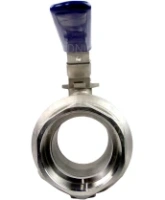 Кран шаровой DN.ru BV3232P(2pс)-FP-T-H Ду100 Ру40 полнопроходной двухходовой, нержавеющая сталь 316 CF8M, внутренняя резьба, уплотнение - PTFE, ручка-рычаг