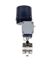 Затвор дисковый поворотный DN.ru WBV3131E-2W-T-H Ду50 Ру10 резьбовой, корпус - пищевая нержавеющая сталь AISI 304, диск - нержавеющая сталь AISI 304, уплотнение - EPDM, с электроприводом четвертьоборотным DN.ru QTSA-N-003EM-O0-220VAC с пружинным возвратом