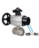 Кран шаровой DN.ru BV3232P(4pc)-SP-3WL-T-ISO-H WDVF Ду65 Ру40 стандартнопроходной, 3-ходовой L-тип, внутренняя резьба, нержавеющая сталь AISI 316, PTFE, с пневмоприводом PA-DA-105-1, пневмораспределителем 4V320-08 AC220V и БКВ APL-210N