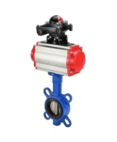 Затвор дисковый поворотный DN.ru WBV1132N-2W-Fb-H Ду125 Ру16, корпус - чугун GG25, диск - нержавеющая сталь 316L, уплотнение - NBR, с пневмоприводом DN.ru PA-DA-105 двойного действия, пневмораспределителем 4M310-08 AC220V, БКВ APL-210N