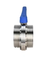 Затвор дисковый поворотный DN.ru WBV3131E-2W-T-H Ду100 Ру10 резьбовой, пищевая нержавеющая сталь 304, уплотнение – EPDM, с рукояткой