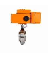 Затвор дисковый поворотный DN.ru WBV3131E-2W-W-H Ду50 Ру10 под приварку, корпус - пищевая нержавеющая сталь 304, уплотнение - EPDM, с электроприводом QT-N-005EM-B1-220VAC-У1 c датчиком обратной связи и входным управляющим сигналом 0-10В HARK