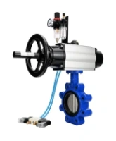 Затвор дисковый поворотный DN.ru WBV1631N-2W-Fb-H Ду150 Ру16 LUG корпус - чугун QT450, диск - нержавеющая сталь 304, уплотнение - NBR, с пневмоприводом PA-DA-105-1, пневмораспределителем 4V320-08 AC220V и БПВ AFC2000