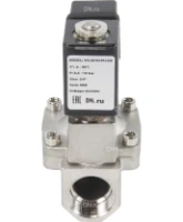 Клапан электромагнитный DN.ru VS431-ET-NC-24VAC 3/4″ Ду20 Ру16 пилотного действия двухходовой, корпус - сталь нержавеющая 304, присоединение - внутренняя резьба, уплотнение - EPDM, нормально-закрытый, катушка - 24В AC