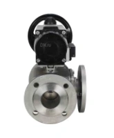 Кран шаровой DN.ru BV3232P(4pc)-FP-3WL-F Ду100 Ру16 полнопроходной трехходовой, фланцевый, корпус - нержавеющая сталь SS316, с пневмоприводом DN.ru PA-DA-105-1 двойного действия и пневмораспределителем 4M310-08 AC220V