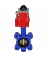 Затвор дисковый поворотный DN.ru WBV1616E-2W-Fb-H Ду100 Ру16 LUG корпус - чугун QT450, диск - чугун QT450, уплотнение - EPDM, с пневмоприводом DN.ru PA-SA-130