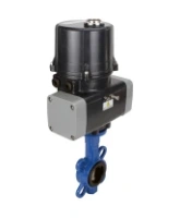 Затвор дисковый поворотный DN.ru WBV1413E-2W-Fb-H Ду125 Ру16 межфланцевый, корпус - чугун GGG50, диск - чугун GGG40, уплотнение - EPDM, с электроприводом четвертьоборотным DN.ru QTSA-N-014EM-O0-220VAC с пружинным возвратом