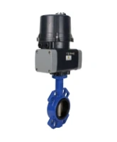 Затвор дисковый поворотный DN.ru WBV1432E-2W-Fb-H Ду100 Ру16 межфланцевый, корпус - чугун GGG50, диск - нержавеющая сталь 316L, уплотнение - EPDM, с электроприводом четвертьоборотным DN.ru QTSA-N-007EM-O0-220VAC с пружинным возвратом