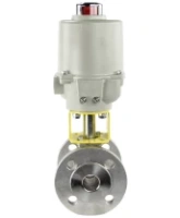Кран шаровой DN.ru BV3232P(2pc)-FP-F-ISO-H Ду50 Ру40 полнопроходной двухходовой, нержавеющая сталь 316, фланцевый, уплотнение - PTFE, с электроприводом ГЗ-ОФ-80/21К 220В
