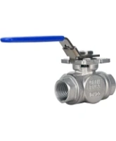 Кран шаровой DN.ru BV3232P(4pc)-SP-3WT-T-ISO-H WDVF Ду25 Ру63 стандартнопроходной, 3-ходовой Т-тип, внутренняя резьба, корпус - нержавеющая сталь AISI 316, уплотнение - PTFE, с ISO-фланцем и рукояткой