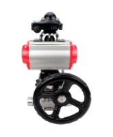 Кран шаровой DN.ru BV3232P(3pc)-FP-W-ISO-H LONG Ду65 Ру25 полнопроходной, корпус - нержавеющая сталь 316, уплотнение - PTFE, под приварку, с пневмоприводом DN.ru PA-DA-083, редуктором DN.ru MON2-450-T28-ISO и БКВ APL-210N