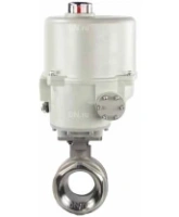 Кран шаровой DN.ru BV3232P(2pc)-FP-T-ISO-H Ду80 Ру40 полнопроходной двухходовой, нержавеющая сталь SS316, внутренняя резьба, уплотнение - PTFE, с электроприводом ГЗ-ОФ-110/11М 220В