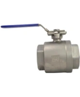 Кран шаровой DN.ru BV3232P(2pc)-FP-T-ISO-H Ду100 Ру40 полнопроходной двухходовой, нержавеющая сталь 316, внутренняя резьба, уплотнение - PTFE, с ISO-фланцем и рукояткой, 19х19, F07/F10