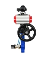 Затвор дисковый поворотный DN.ru WBV1631N-2W-Fb-H Ду150 Ру16 LUG корпус - чугун QT450, диск - нержавеющая сталь 304, уплотнение - NBR, с пневмоприводом DN.ru PA-DA-105, пневмораспределителем 4V320-08 AC220V, БКВ APL-210N и редуктором MON3-700-T38-ISO