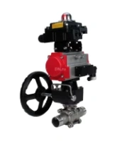 Кран шаровой DN.ru BV3232P(3pc)-FP-W-ISO-H LONG Ду65 Ру25 полнопроход., корпус - нерж.сталь 316, уплотнение - PTFE, под приварку, с пн.приводом PA-DA-083, пн.распределителем 4M310-08 AC220V, ручным дублером MON2-450-T28-ISO и БКВ APL-410N EX