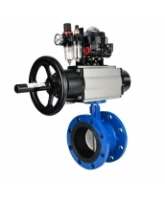 Затвор дисковый поворотный DN.ru WBV1331E-2W-F-H Ду50 Ру16 фланцевый, корпус - чугун GGG40, диск - нержавеющая сталь 304, уплотнение - EPDM, с пневмоприводом DN.ru PA-DA-105-1, 4M310-08 AC220V, APL-510N EX и AFC2000