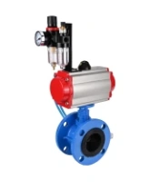Затвор дисковый поворотный DN.ru WBV1313E-2W-F-H Ду100 Ру16 фланцевый, корпус - чугун GGG40, диск - чугун GGG40, уплотнение - EPDM, с пневмоприводом DN.ru PA-DA-105, пневмораспределителем DN.ru 4V320-08 AC220V и БПВ DN.ru AFC2000