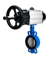 Затвор дисковый поворотный DN.ru WBV1432N-2W-Fb-H Ду125 Ру16, корпус - чугун GGG50, диск - нержавеющая сталь 316L, уплотнение - NBR, с пневмоприводом DN.ru PA-DA-105-1 двойного действия, пневмораспределителем 4M310-08 DC24V
